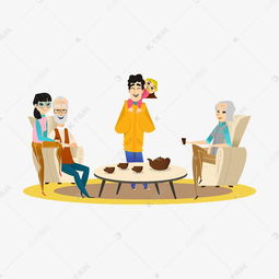 一家人紧紧相拥在一起，笑容灿烂