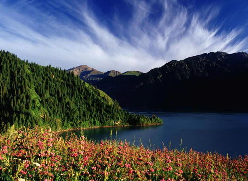 天山天池风景图