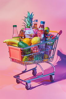 超市购物车里的商品