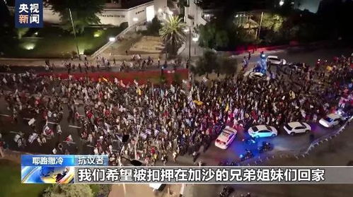 以色列街头抗议的人群