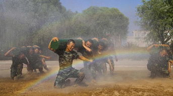 队员烈日下训练