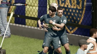 球队进球后的庆祝场景