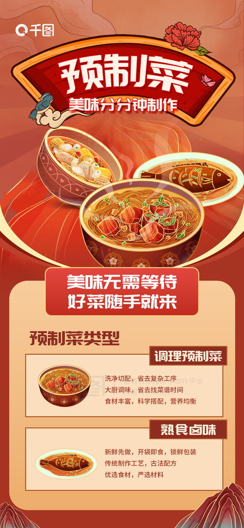 中餐预制菜的广告海报